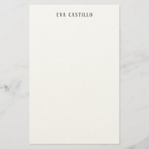 Modern Elegant Simple White Professional Own Name Stationery