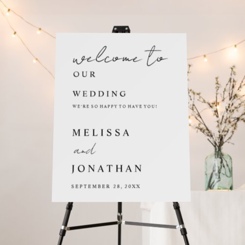 Modern Elegant Simplistic Wedding Welcome To Sign 