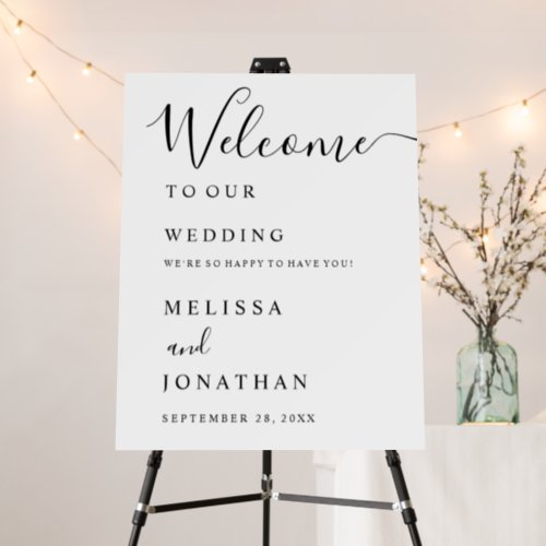 Modern Elegant Simplistic Wedding Welcome To Sign 