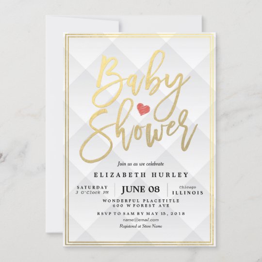 Modern Elegant Simply White Baby Shower Invitation | Zazzle.com