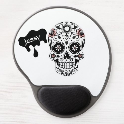 Modern Elegant Skull Chic Simple Cool White Gel Mouse Pad