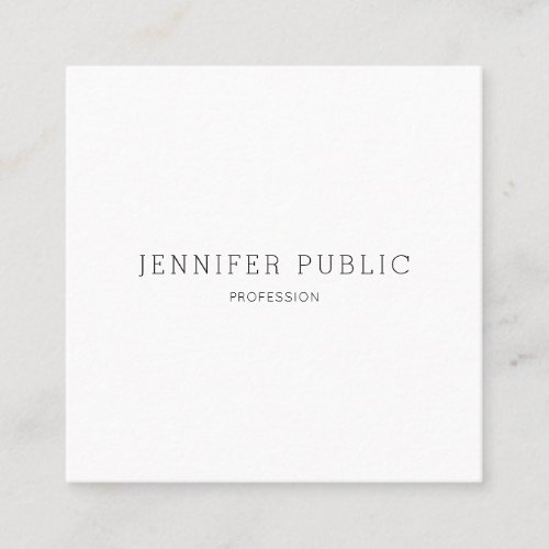 Modern Elegant Sleek Design Professional Plain Square Business Card