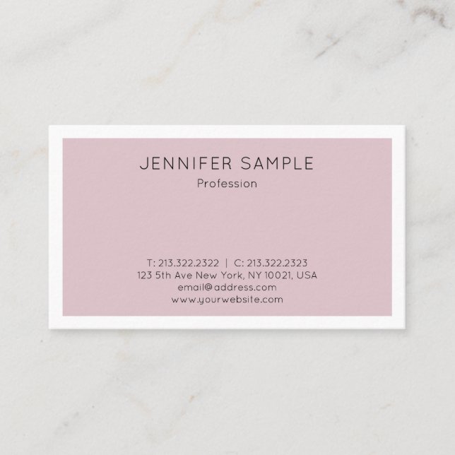 Modern Elegant Sleek Design Trendy Plain Business Card (Front)