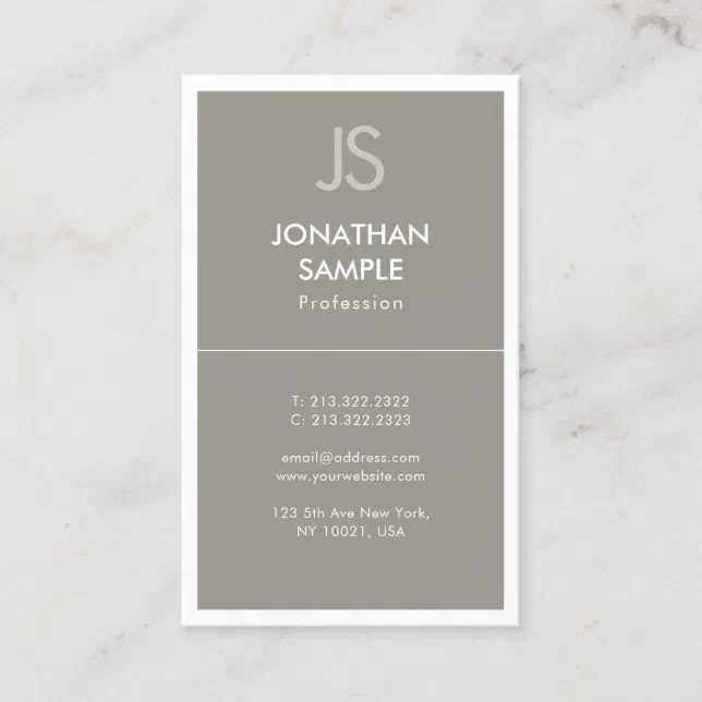 Modern Elegant Sleek Design Trendy Plain Luxury Business Card | Zazzle