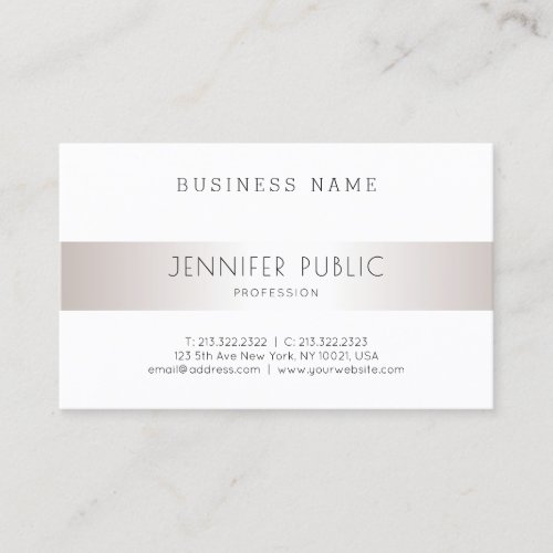Modern Elegant Sleek Design Trendy Silver Plain Business Card