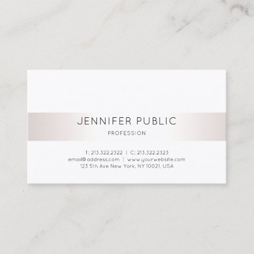 Modern Elegant Sleek Faux Silver Plain Luxury Chic Business Card