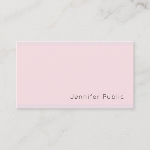 Modern Elegant Sleek Pretty Pink Purple Plain Business Card