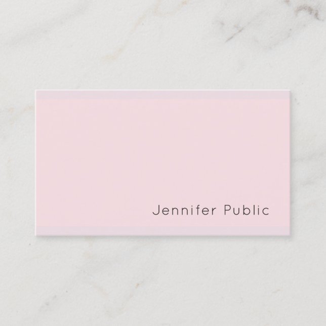 Modern Elegant Sleek Pretty Pink Purple Plain Business Card (Front)