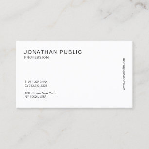 Modern Elegant Smart Professional White Trendy Business Card
