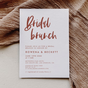 Modern Elegant Snow Pink Bridal Brunch Invitation