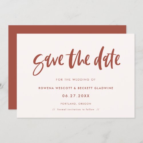 Modern elegant snow pink save the date