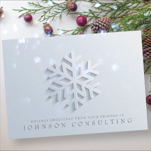 Modern Elegant Snowflake   Holiday Greetings Card