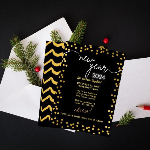 Modern  Elegant Soiree NYE Celebration  Invitation