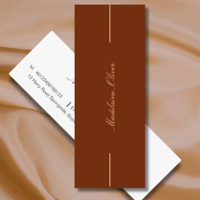 Modern Elegant Solicitor Professional Brown  Mini Business Card (Creator Uploaded)