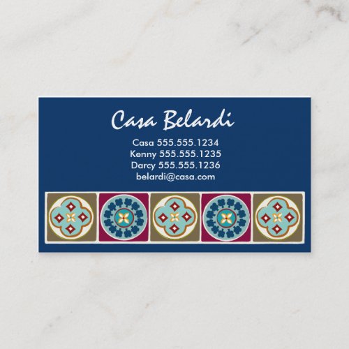 Modern Elegant Spanish Tile Business Card