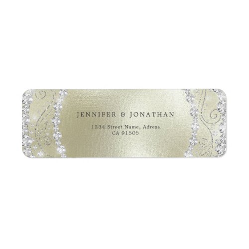 Modern Elegant Sparkly Diamond Chic Gold Label