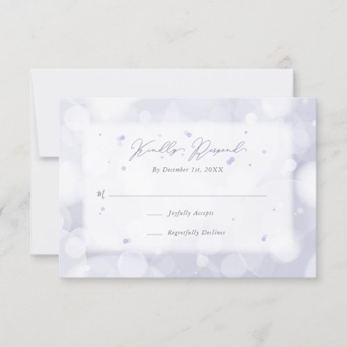 Modern Elegant Sparkly Purple Bokeh RSVP Card