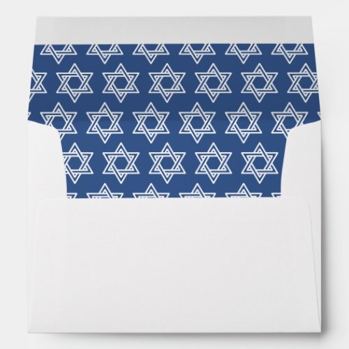 Modern Elegant Star of David Pattern Bar Mitzvah Envelope