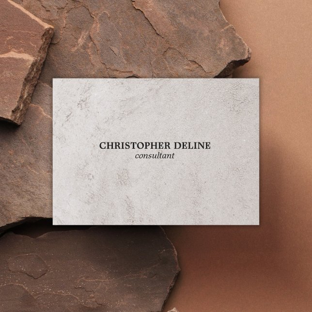 Modern Elegant Stone Consultant Business Card (Creator Uploaded)