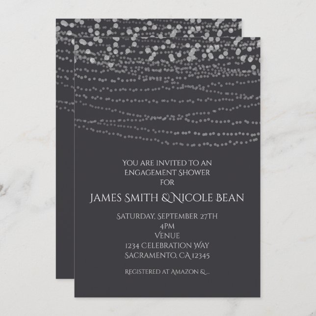 Modern Elegant String of Lights Event Celebration Invitation (Front/Back)