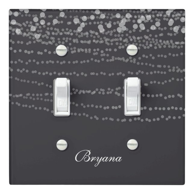 Modern Elegant String of Lights Farmhouse Glam Light Switch Cover (In Situ)