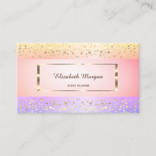 Modern ElegantStripeConfetti Frame Business Card