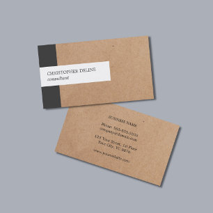 Modern Elegant Stripe Kraft Paper Consultant Business Card