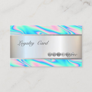Modern Elegant, Striped Holographic Loyalty Card