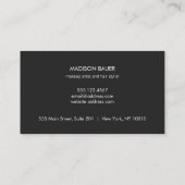 Modern Elegant Striped Trendy Black Gold Foil Business Card (Back)