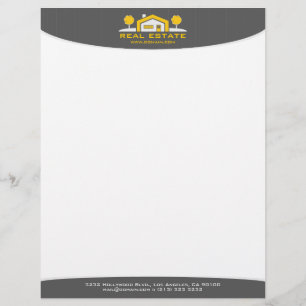 Modern Elegant Stripes Real Estate Letterhead