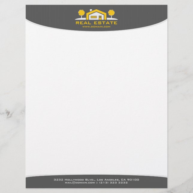 Modern Elegant Stripes Real Estate Letterhead (Front)