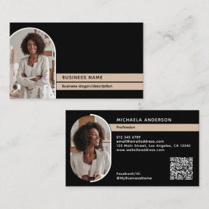 Modern Elegant & Stylish 2-Photo Professional Business Card