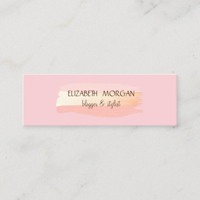 Modern Elegant Stylish  Brush Stroke Mini Business Card (Front)