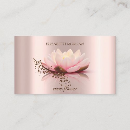 Modern Elegant Stylish Chic Diamonds Lotus  Business Card