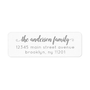 Modern Elegant Stylish Classic Gray Script Family Label