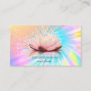 Modern Elegant Stylish Diamonds Lotus Tie Dye Business Card
