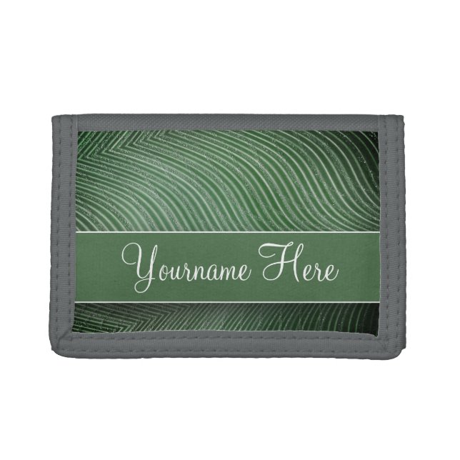 Modern Elegant Stylish Faux Glitter Stripe Pattern Trifold Wallet (Front)