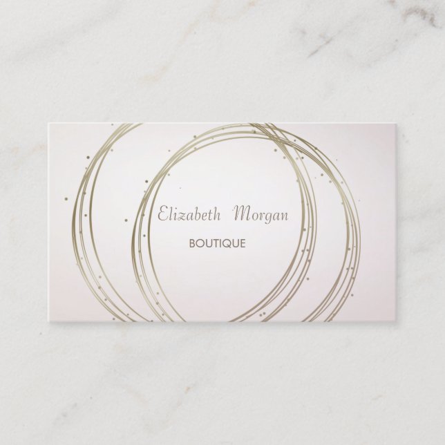 Modern Elegant Stylish ,Gold Circles Business Card (Front)