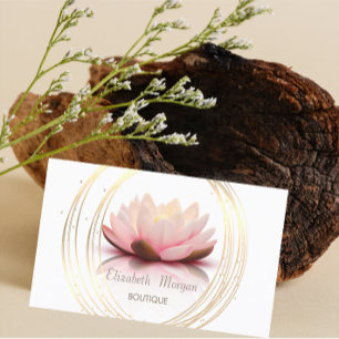 Modern Elegant Stylish,Gold Circles Lotus Business Card