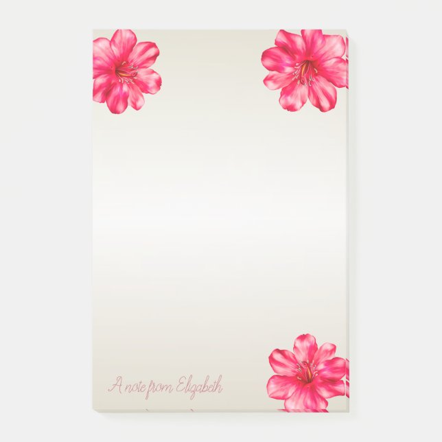 Modern Elegant Stylish,Hibiskus-Personalized Post-it Notes (Front)