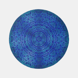    Modern & Elegant Stylish Mandala Boho Navy Blue Outdoor Rug