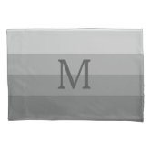 Elegant White Modern Gray Monogram Pillow Case