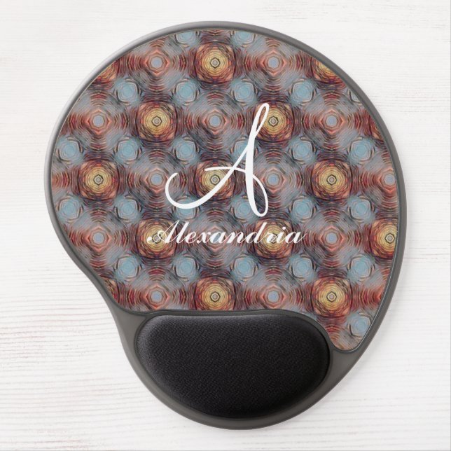  Modern Elegant Stylish Monogram Personalize Gel Mouse Pad (Front)