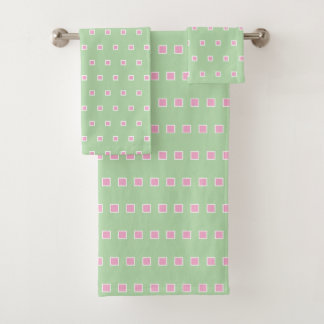 Modern Elegant & Stylish Pale Green Pattern Bath Towel Set