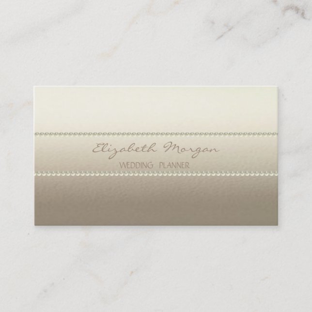 Modern Elegant  Stylish ,Pearls Business Card (Front)
