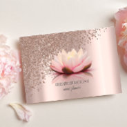 Modern Elegant Stylish Rose Gold Diamonds Lotus Business Card at Zazzle