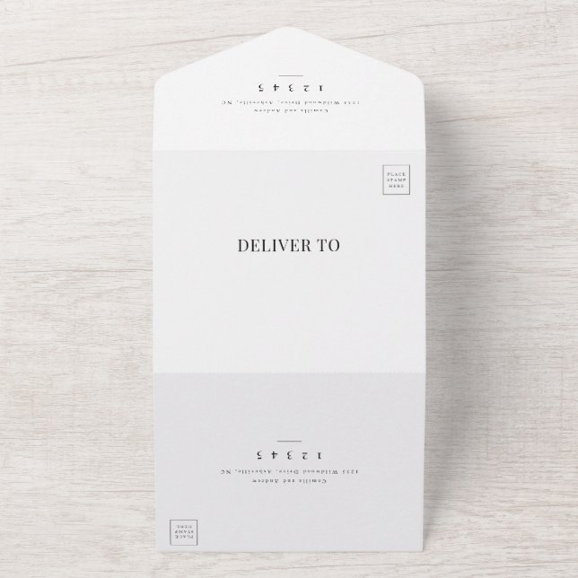 Disover Modern Elegant Stylish RSVP Wedding All In One Invitation