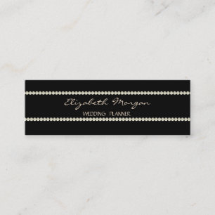 Modern Elegant Stylish Simple,Black ,Pearls Mini Business Card