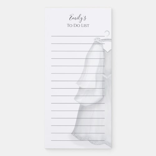 Modern Elegant Stylish Simple Minimalist Bride Magnetic Notepad