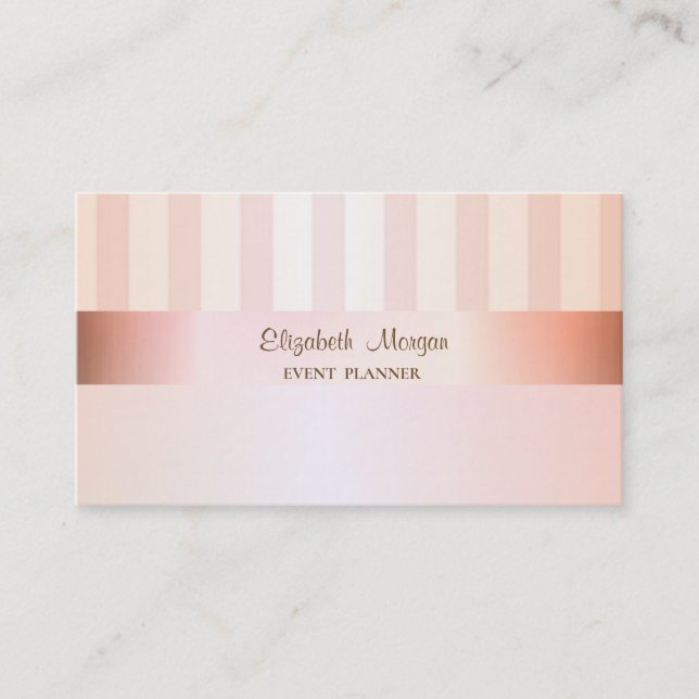 Modern Elegant Stylish Striped Business Card (Front)